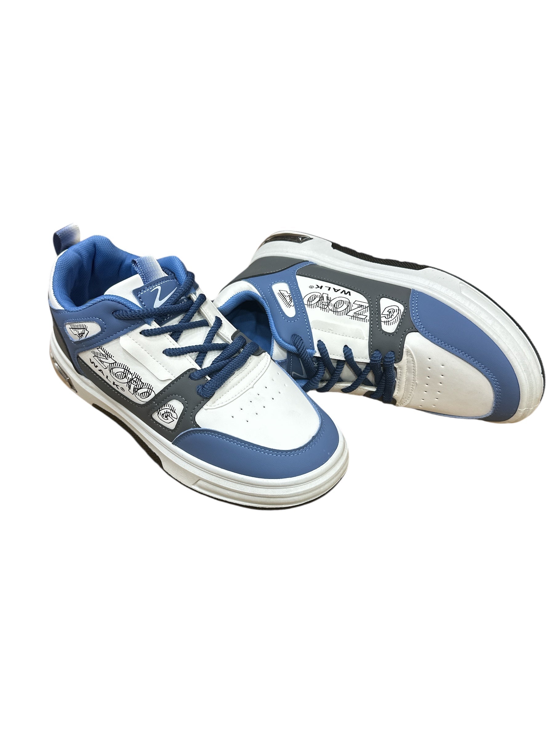 MEN imported sneakers 7293 white blue