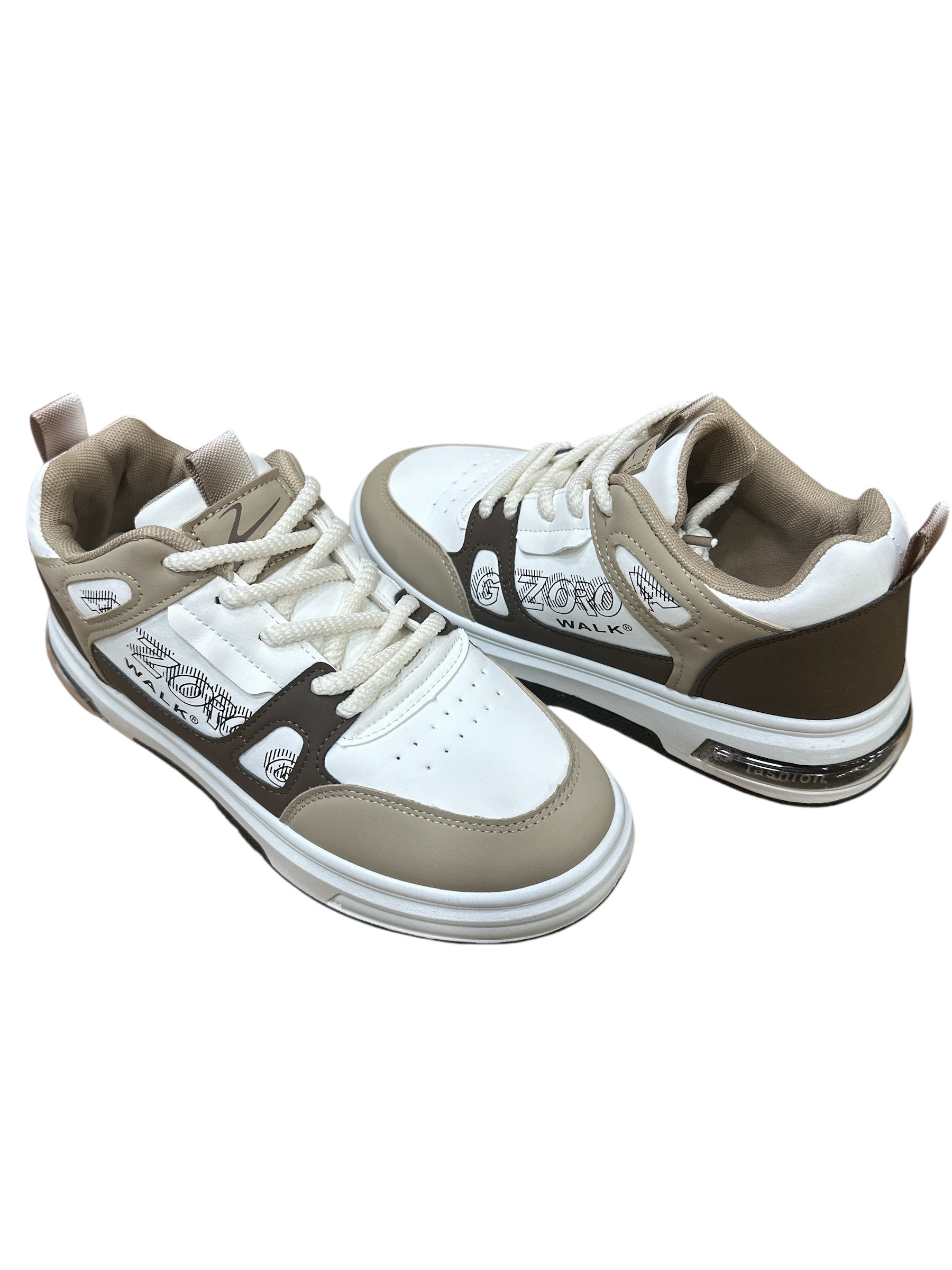 MEN imported sneakers 7293 white brown